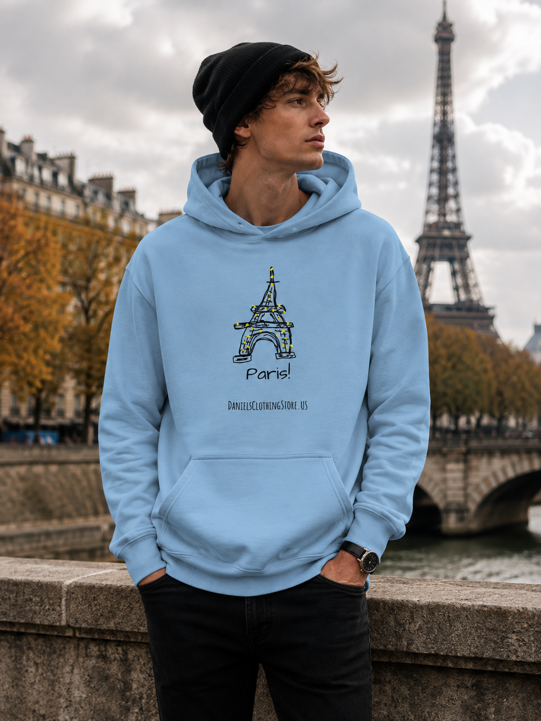 Paris Hoodie (WHT,BLU,PNK)