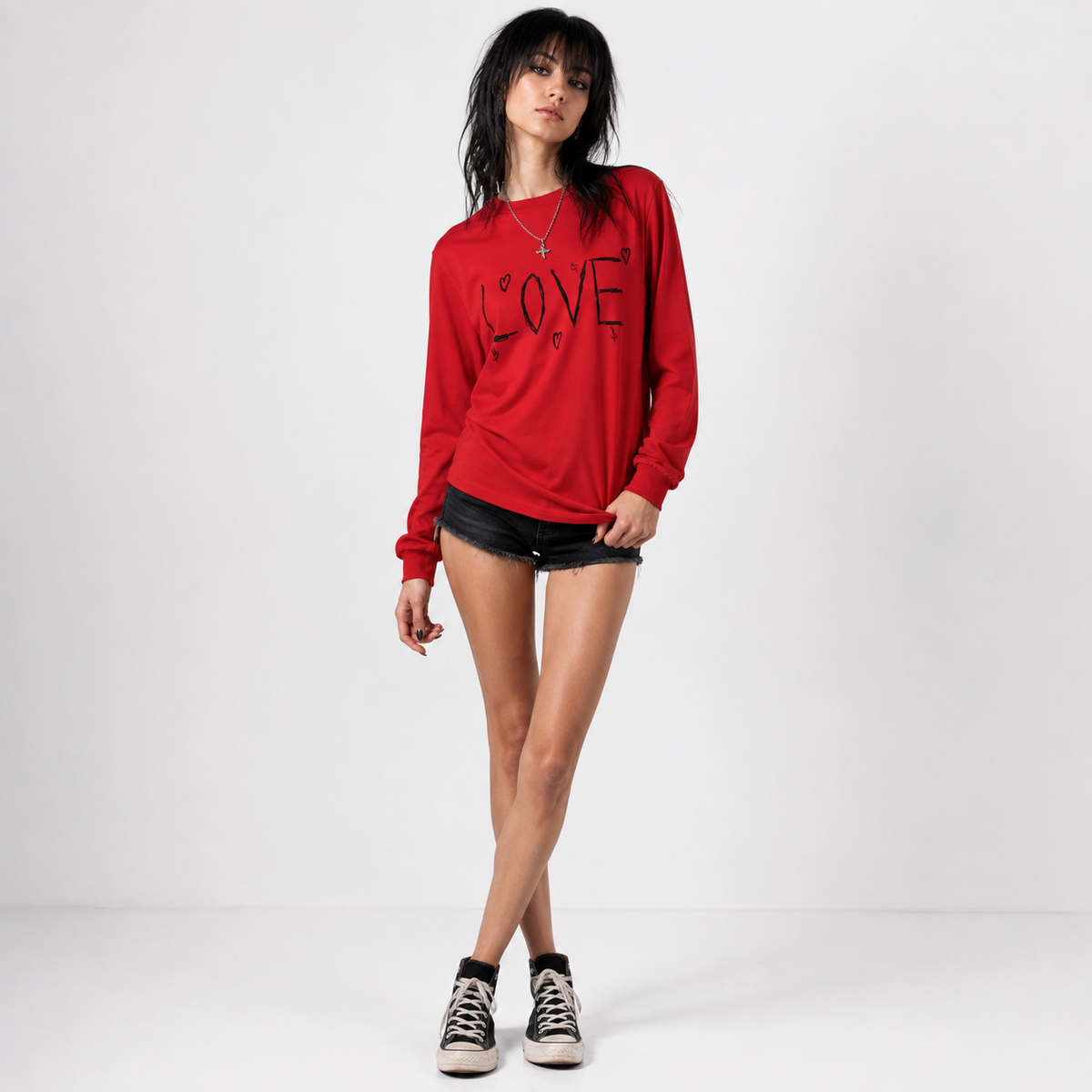 Red Longsleeve “Love” Shirt