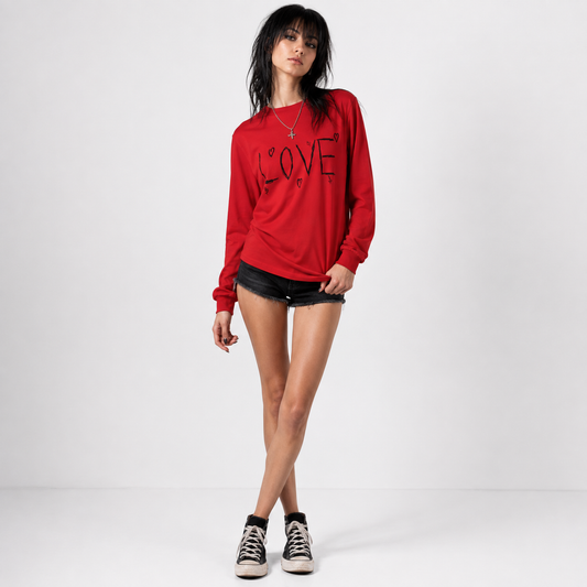 Red Longsleeve “Love” Shirt