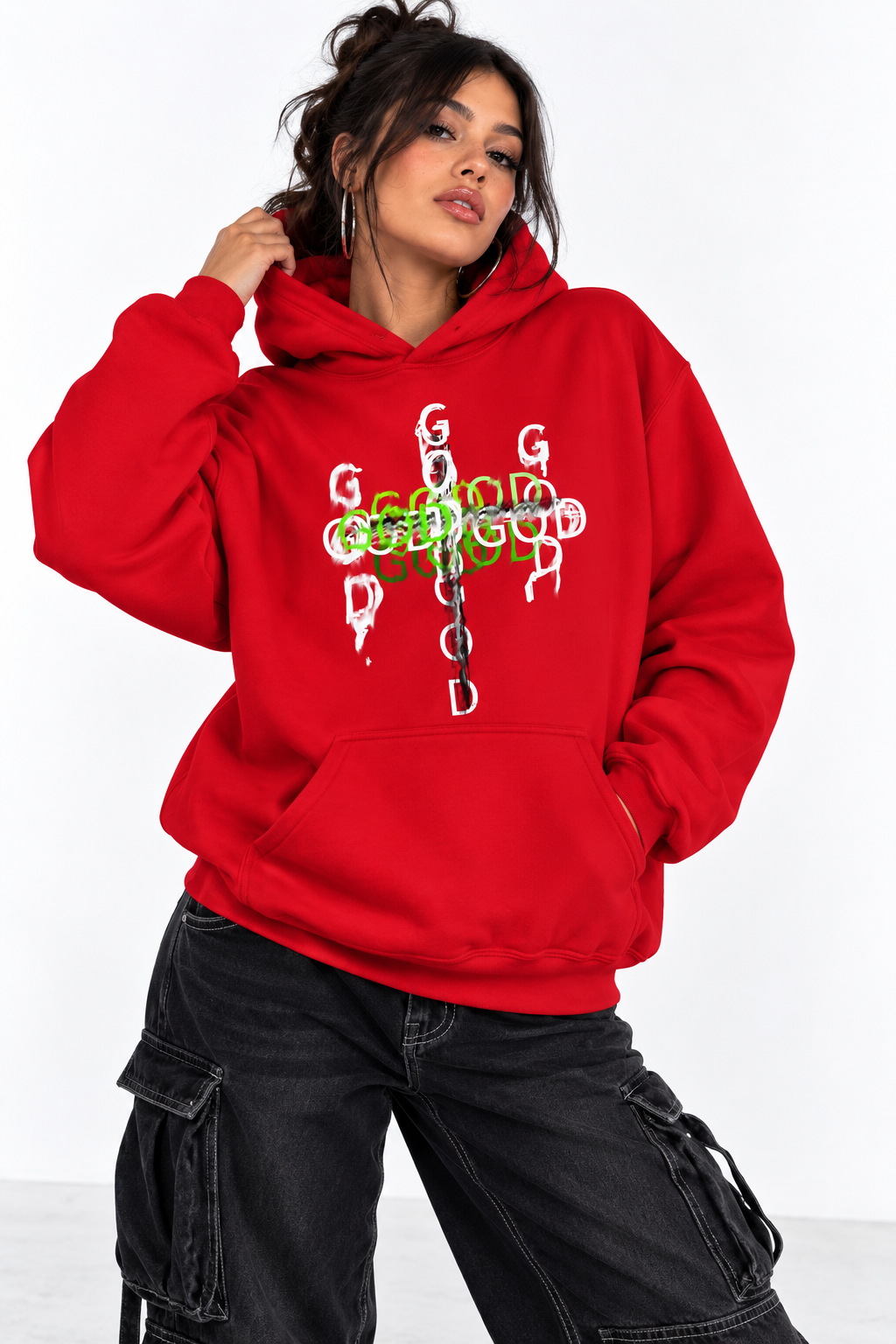 Unisex Red God Hoodie