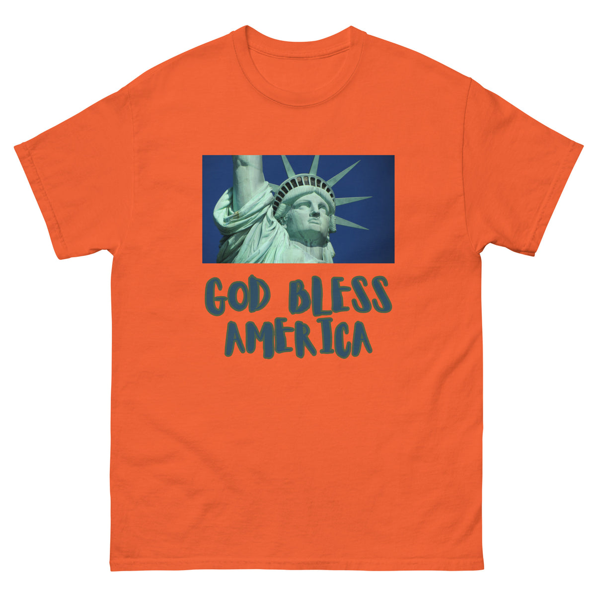 God Bless America T-Shirt (White, Orange)