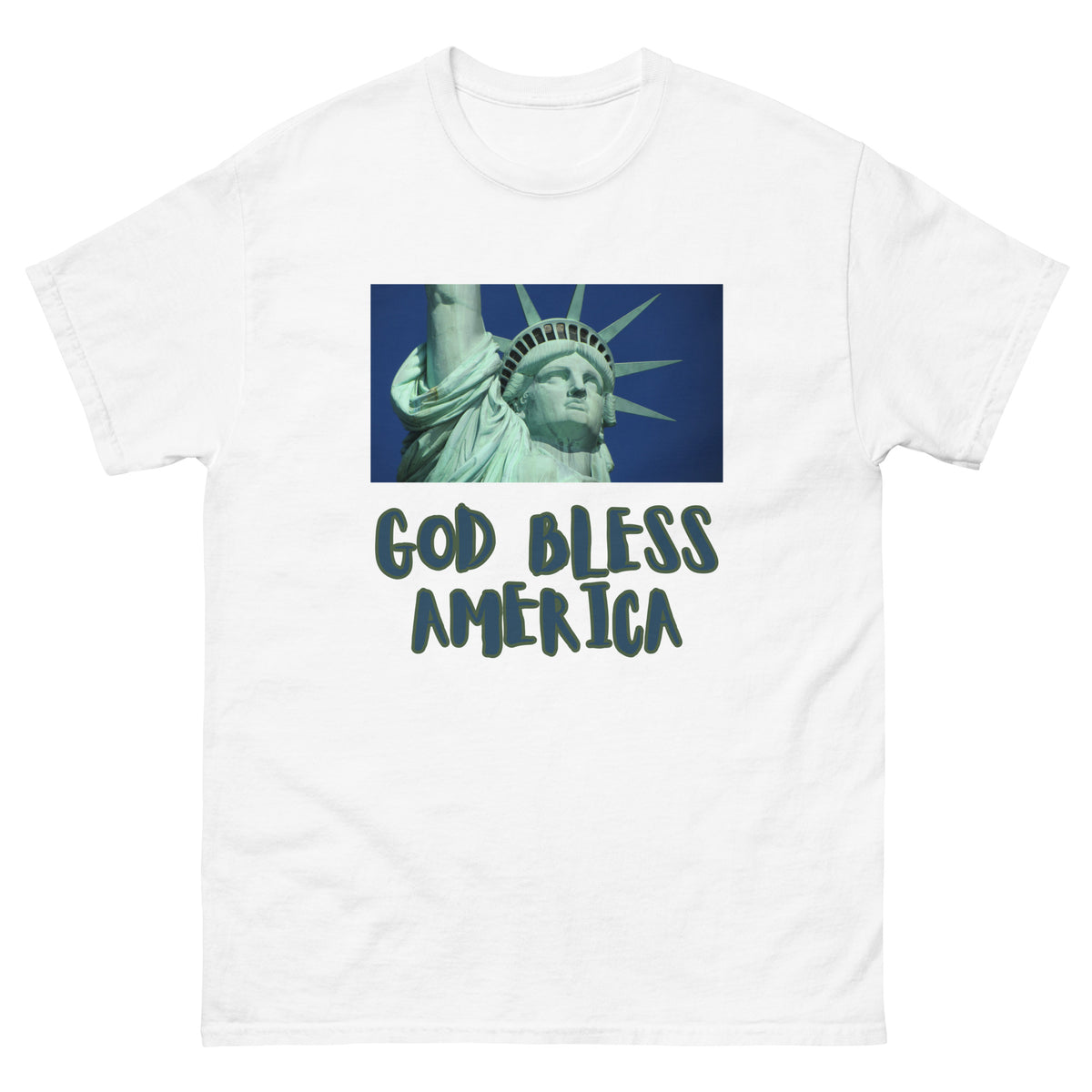 God Bless America T-Shirt (White, Orange)